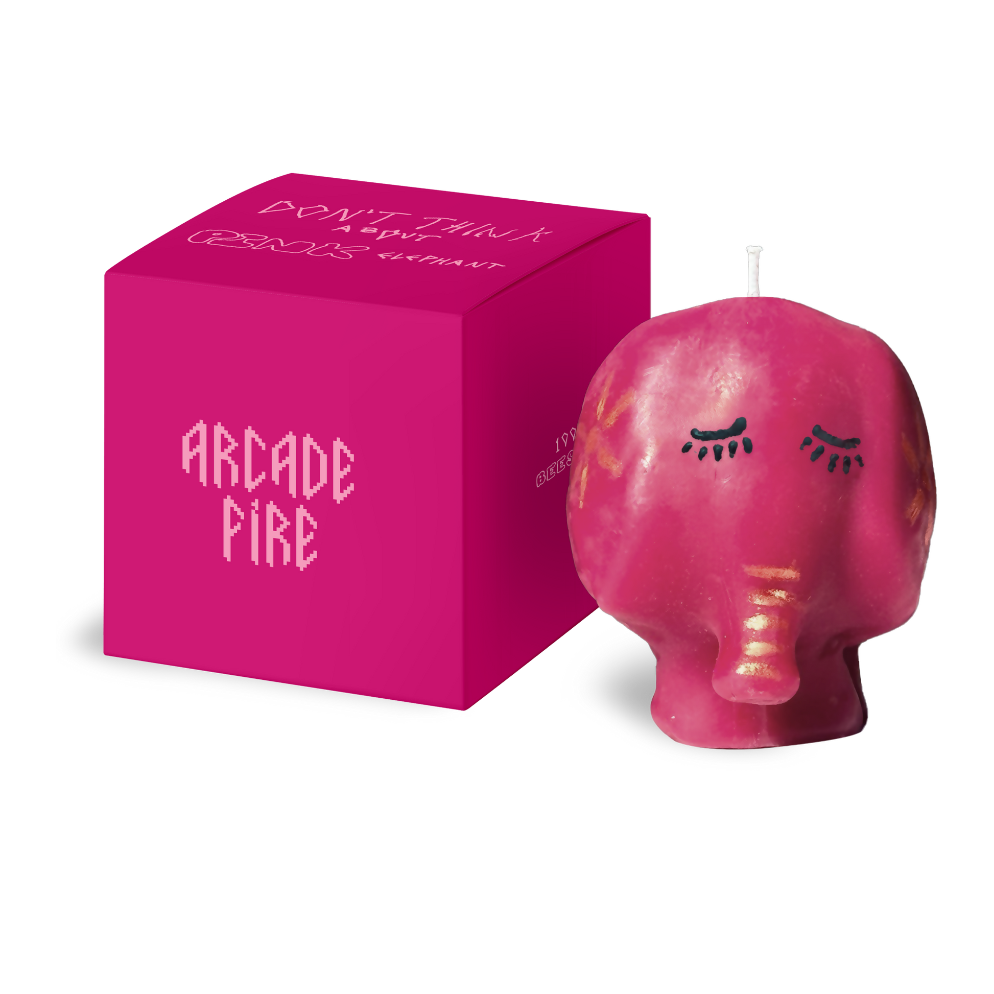 Arcade Fire - Pink Elephant Candle with Pink Box