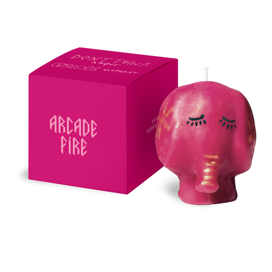 Arcade Fire - Pink Elephant Candle with Pink Box
