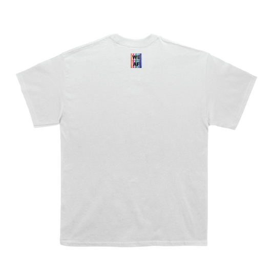 Arcade Fire - White short-sleeve unisex T-Shirt with black WE print across the front